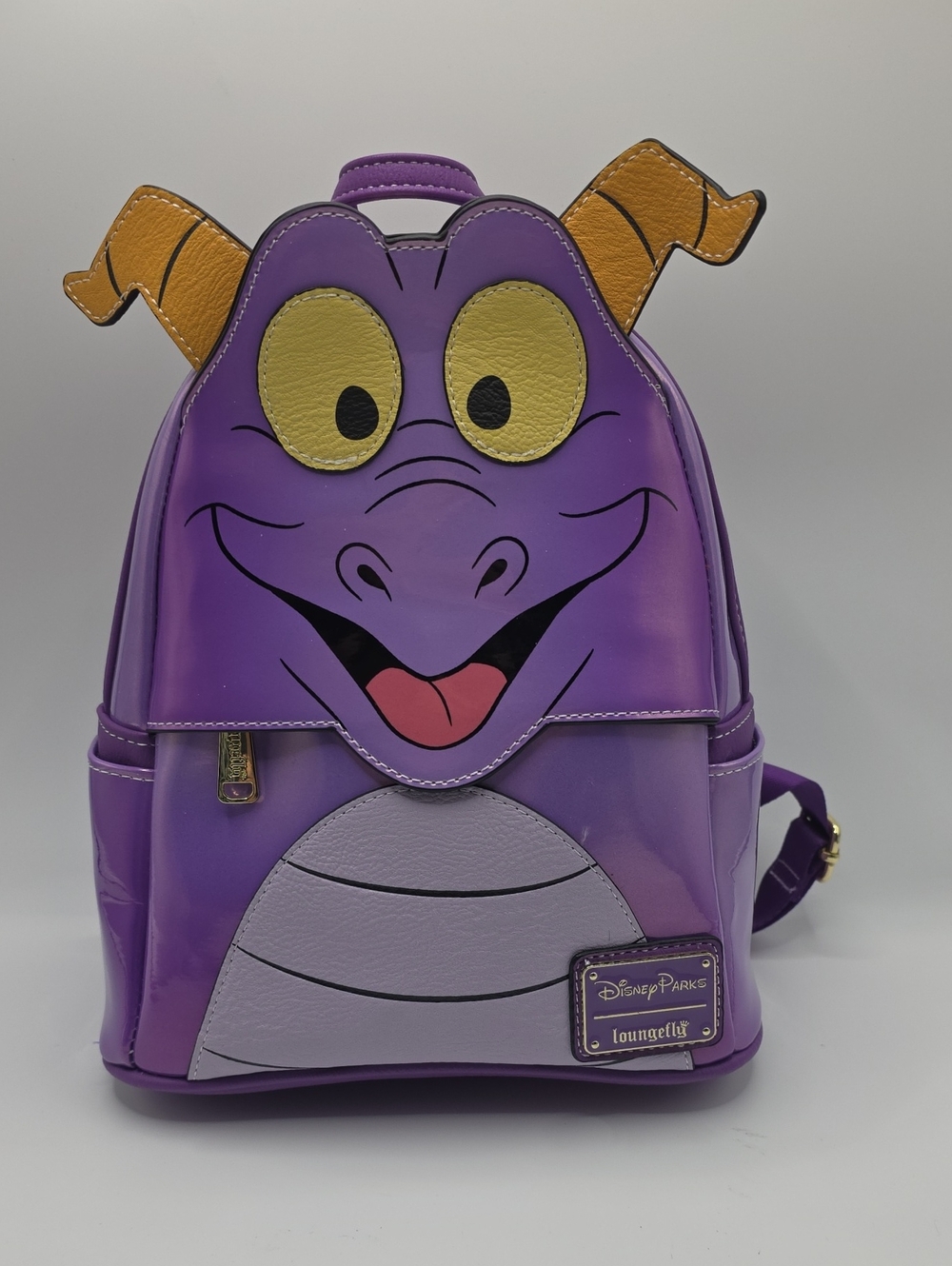 Loungefly Purple Figment Character Mini Backpack with Yellow Horns